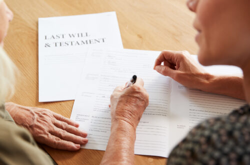 Estate planning documents on a desk